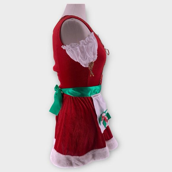 LEG AVENUE Y2K Sexy Candy Cane Mrs. Claus Santa Elf Costume Red Size Small - Picture 4 of 12